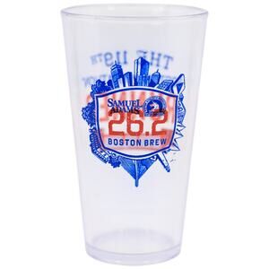 Samuel Adams 119th Boston Marathon 2015 Runner 26.2 Plastic Clear Pint Glass